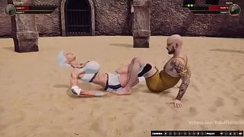 play Broadzilla vs aaron (naakte vechter 3d)