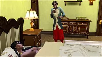 play Son fils surprend sa mère en train de se masturber dans sa chambre, puis elle l'appelle dans son lit et lui dit de se taire - mère et fils indiens