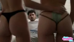 play لزجة الأخ غير الشقيق الثلاثي مع صغيرتي المراهقين أندي روز وكيلر كوين